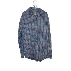 Peter Millar Men Shirt Weekender Wash Plaid Colorful Button Up Long Sleeve Large